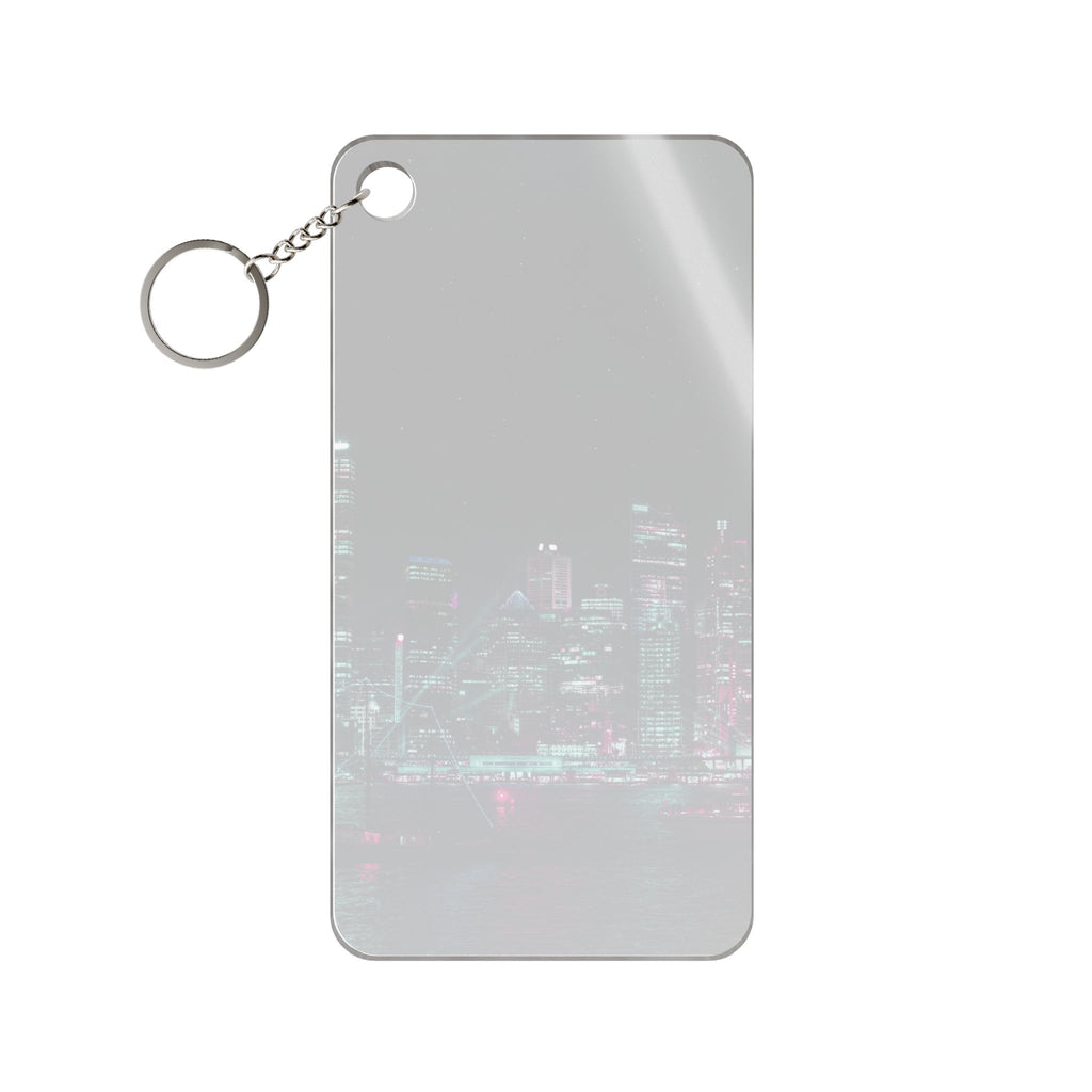 Cyberpunk Harbor Keychain - Neon City Acrylic Charm