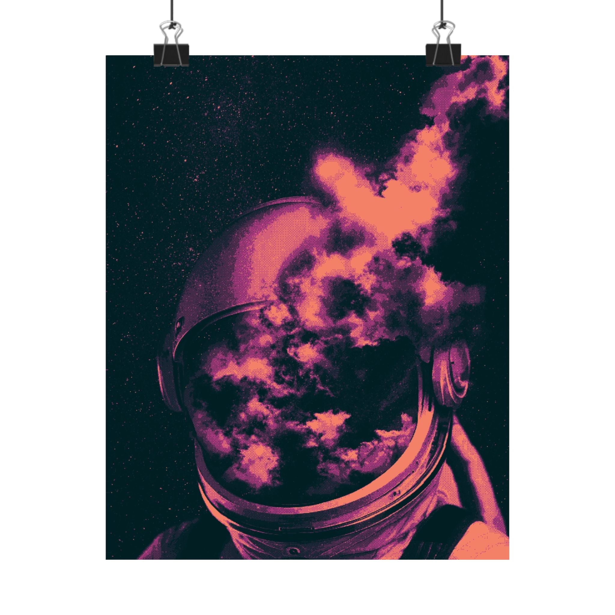 Vapor Astronaut In The Clouds Matte Poster Print