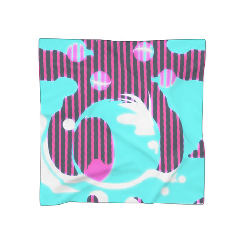 Glow Up Crt Art Scarf - Neon Blue Pink Abstract Shawl