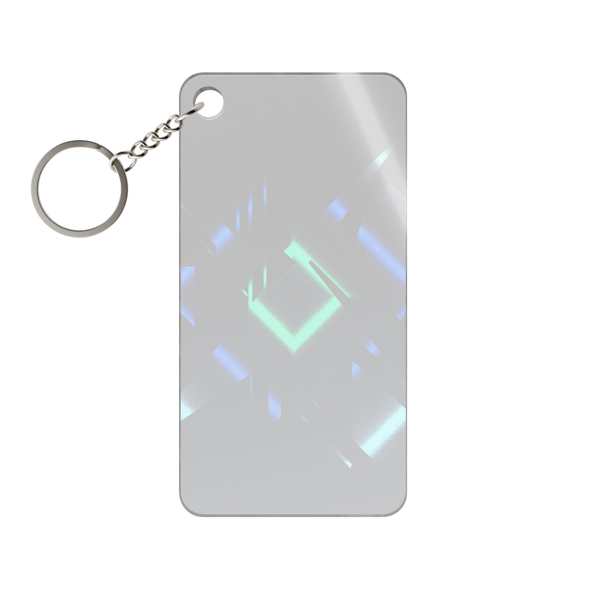 Abstract Techno Blue Keychain - Cyberpunk Acrylic Charm