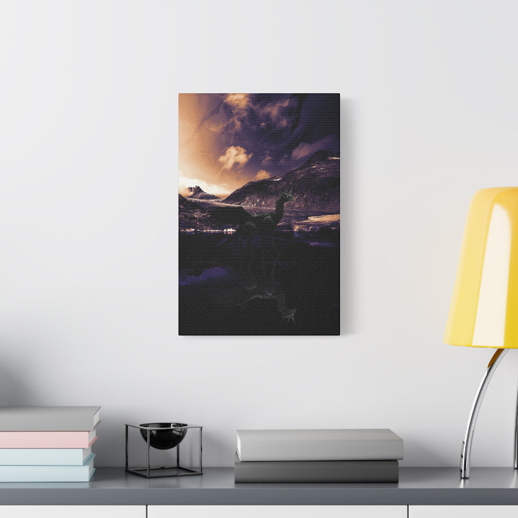 Baby Winged Dragon Canvas Wall Art - Fantasy Creature Decor