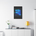 The Data Cube Sci-Fi Cyberpunk Canvas Art | Abstract Tech Futuristic Digital Wall Decor
