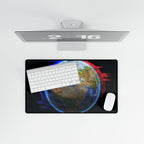 Earth Glitched Mouse Pad - Geometric Glitch Desk Mat