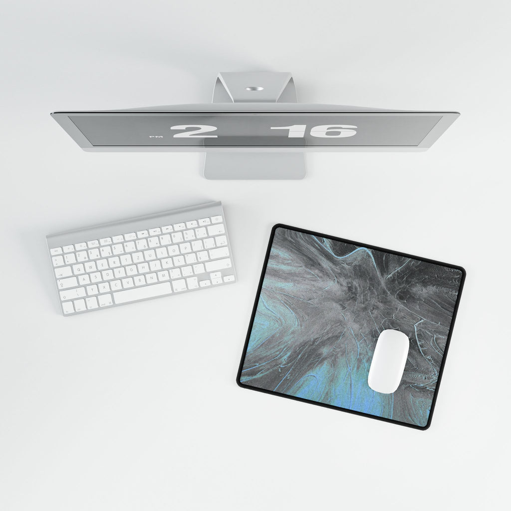 From The Ashes Desk Mat - Black Grey Abstract Mouse Pad