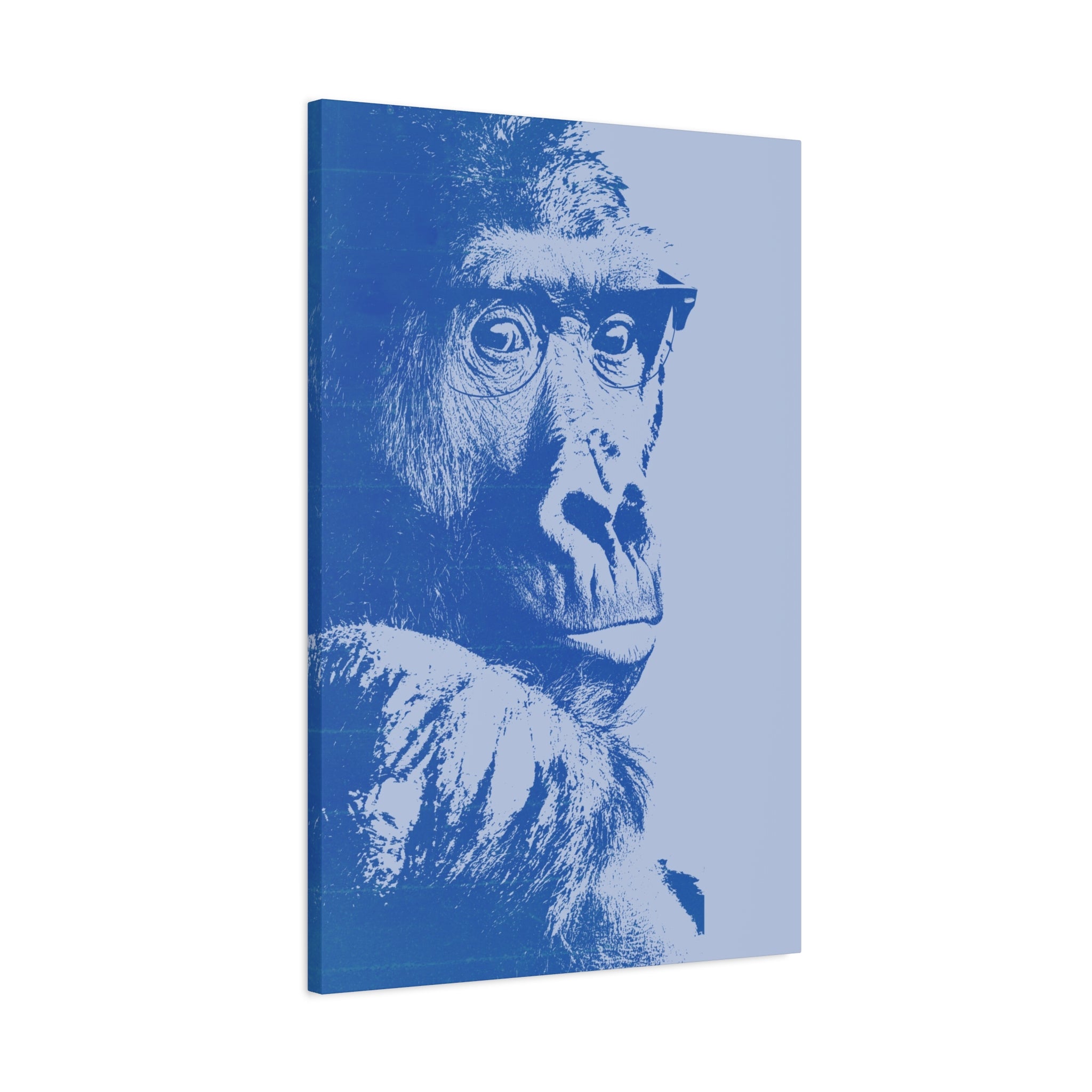 Educated Gorilla Canvas Wall Art - Abstract Modern Primate Decor