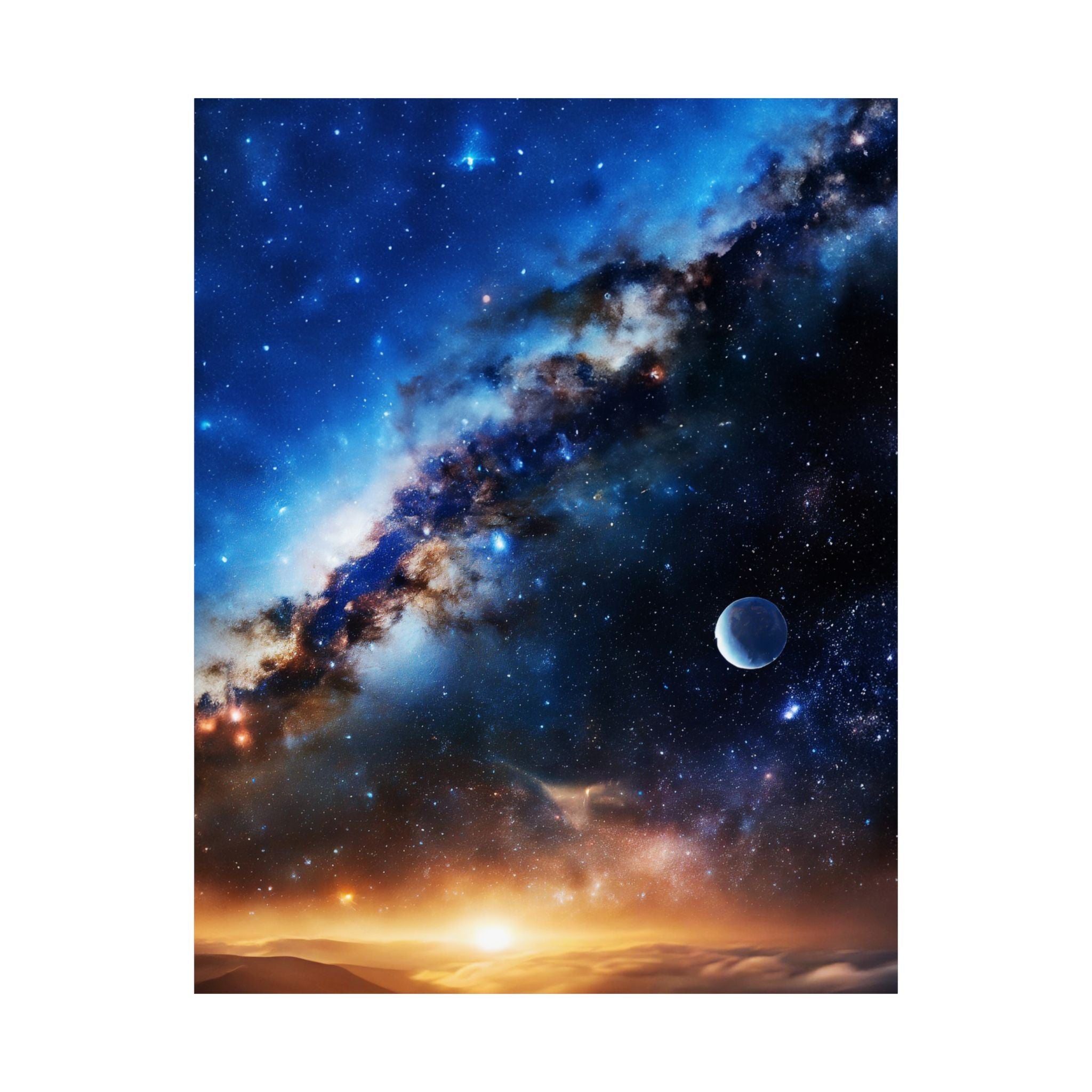 Stunning Space Sunrise Matte Vertical Poster - Vibrant Cosmic Art for Home Decor | Perfect Gift for Space Lovers