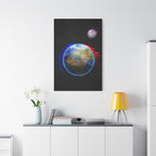 Earth Glitched Canvas Wall Art - Digital Glitch Futuristic World
