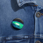 Vaporwave Spiral Galaxy Blue Green Art Pin