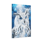 Frost Owl Canvas Wall Art - Winter Animal Fantasy Nature Decor