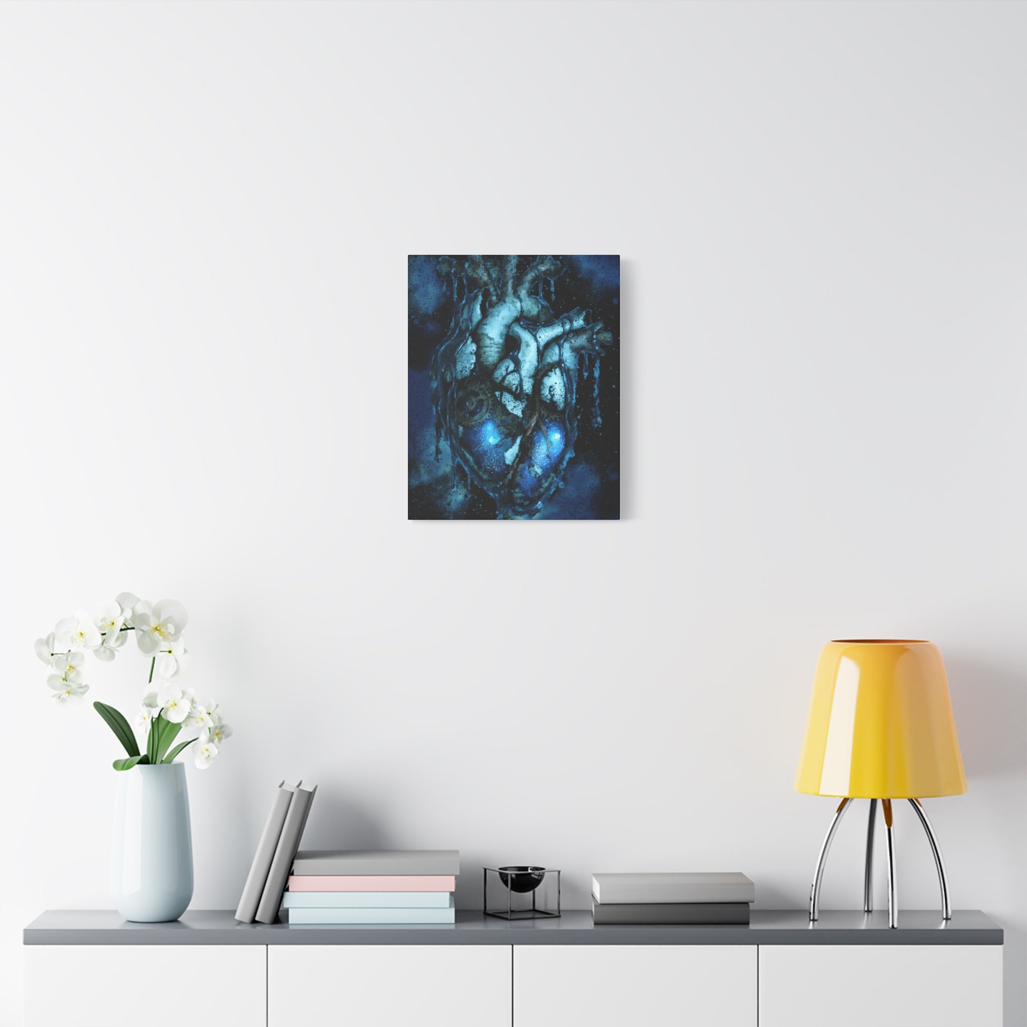 Galaxy Heart Canvas Wall Art - Cosmic Anatomical Space Love Decor