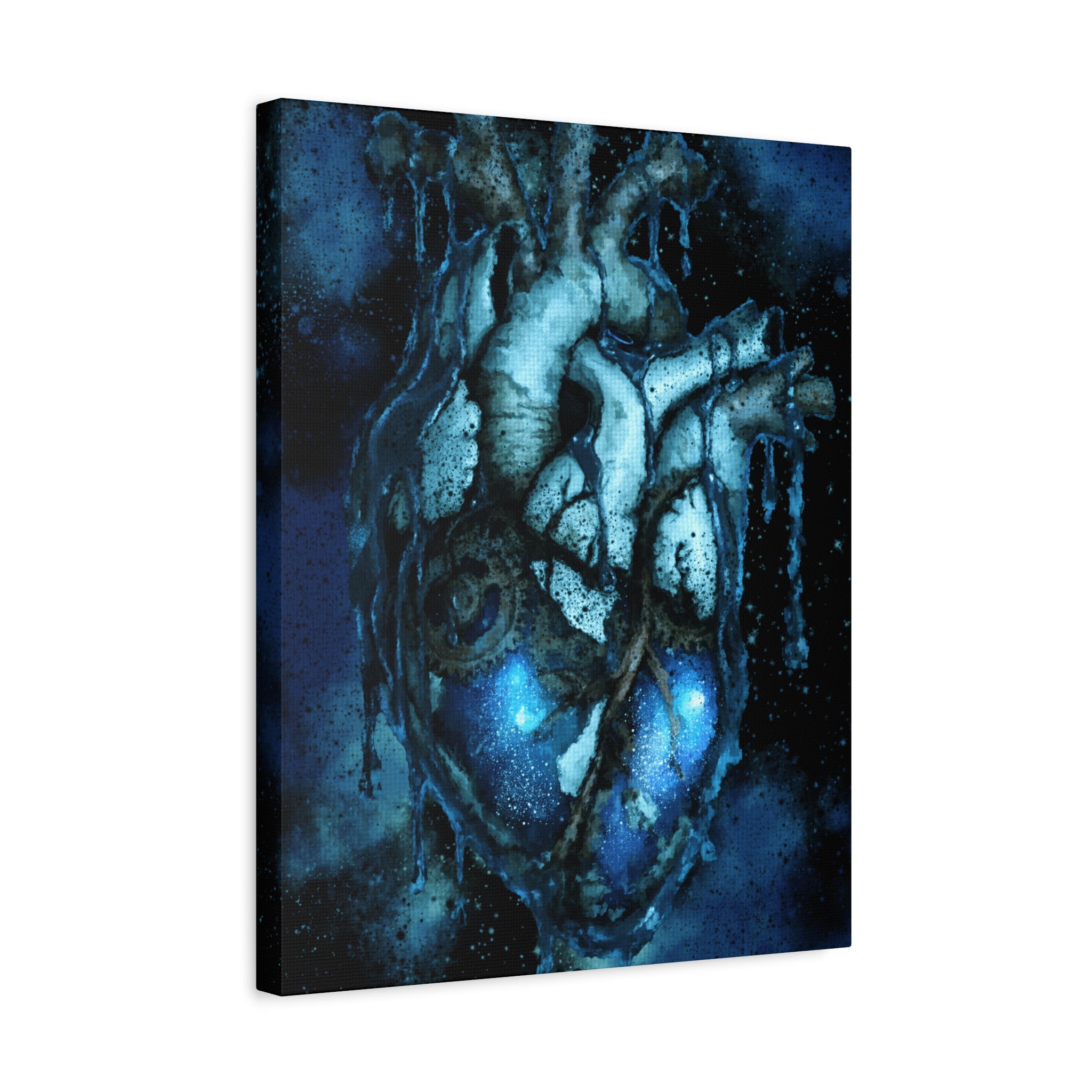 Galaxy Heart Canvas Wall Art - Cosmic Anatomical Space Love Decor