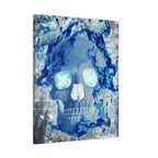 Blue Flame Skull Canvas Wall Art - Gothic Dark Fantasy Decor