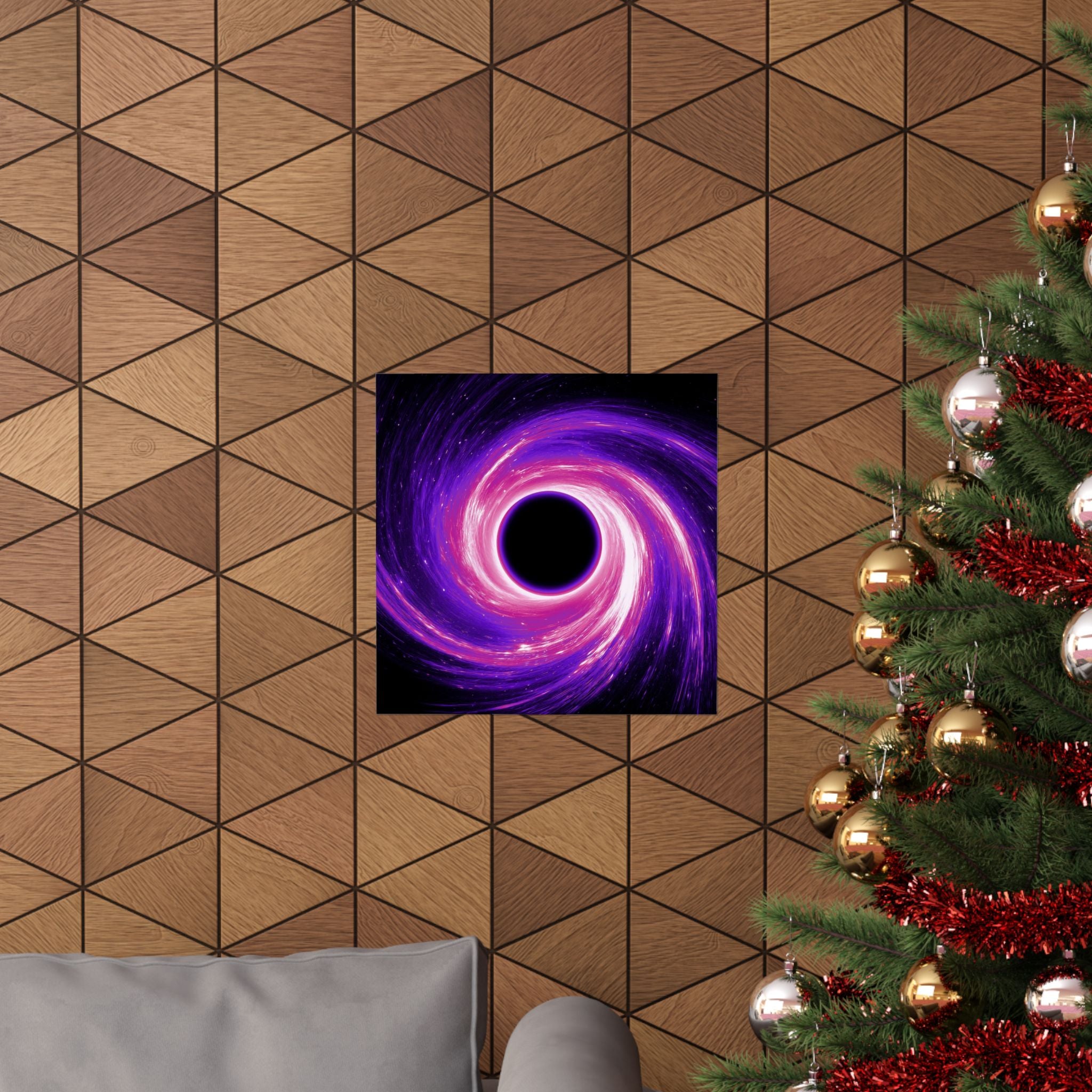 Purple Pink Wormhole Poster Print - Cosmic Vortex Art