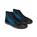 Fluid Blue Abstract Wave High-Top Sneakers - Teal Ocean Art