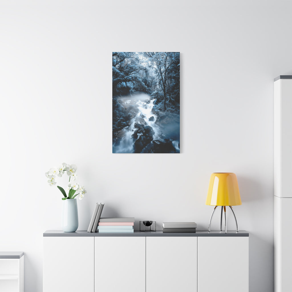 Frozen Forest Canvas Wall Art - Winter Wonderland Nature Decor