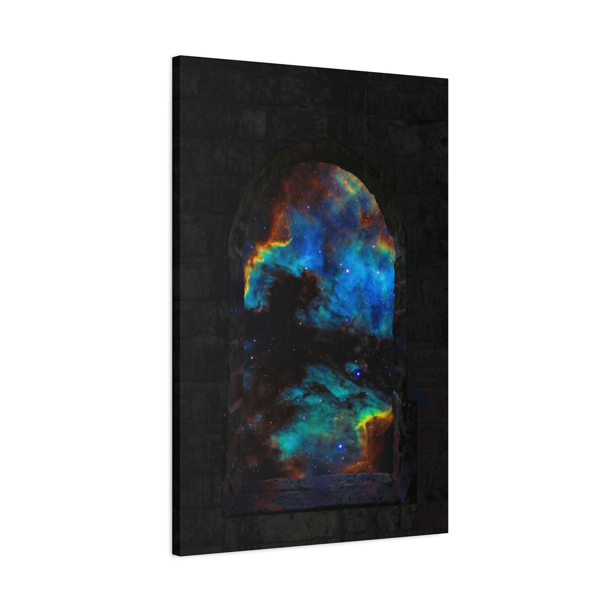 Stellar Castle Window Canvas Wall Art - Galaxy Cosmos Decor