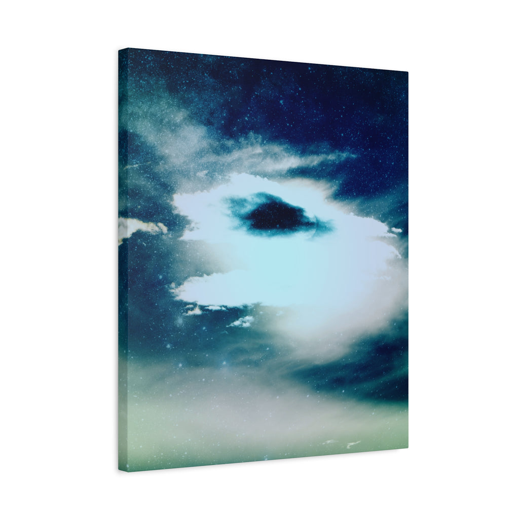 Sunset Space Mountains Canvas Art | Retro Vaporwave Galactic Landscape Wall Decor