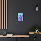 Retro Ice Cave Canvas Wall Art - Cool-Toned Glitch Winter Decor