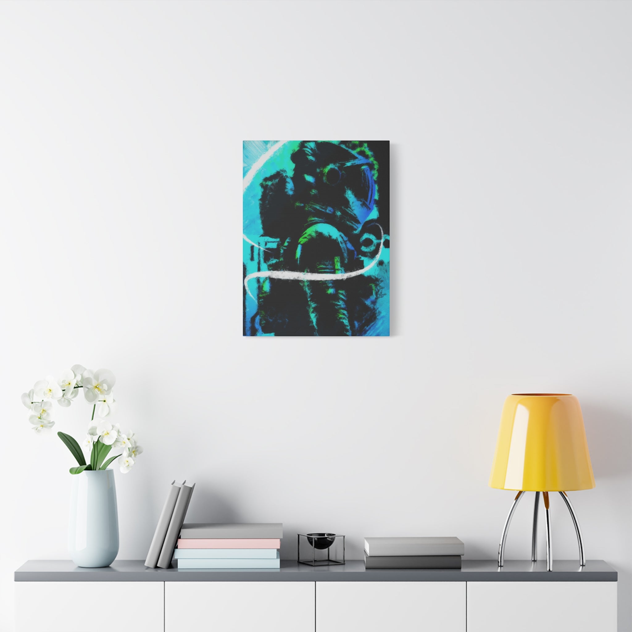 Grunge Space Man Canvas Art - Urban Graffiti Astronaut Decor