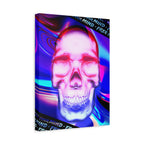 Free Your Mind Psychedelic Skull Canvas Art - Trippy Skeleton Decor