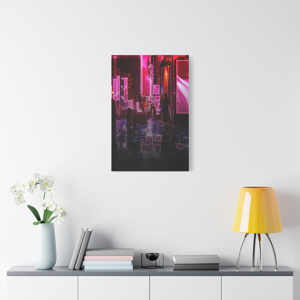 Japanese City Punk FX.3 Canvas Wall Art - Cyberpunk Tokyo Street Decor