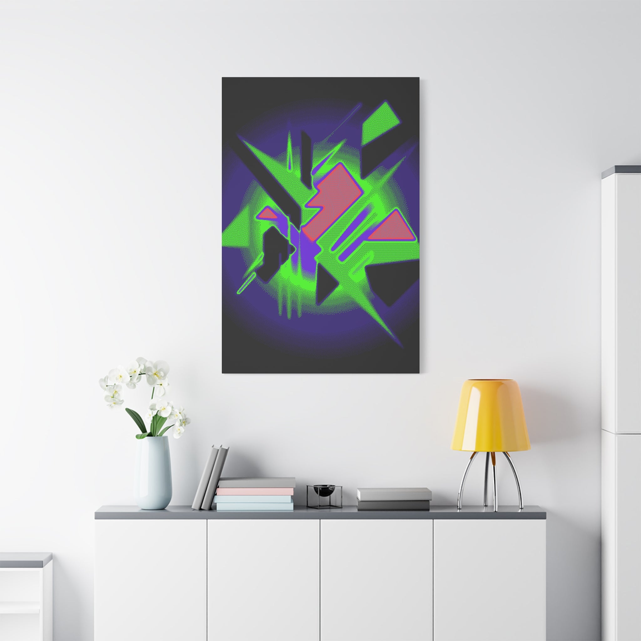 90s Paranoia Canvas Wall Art - Grunge Glitch Trippy Decor