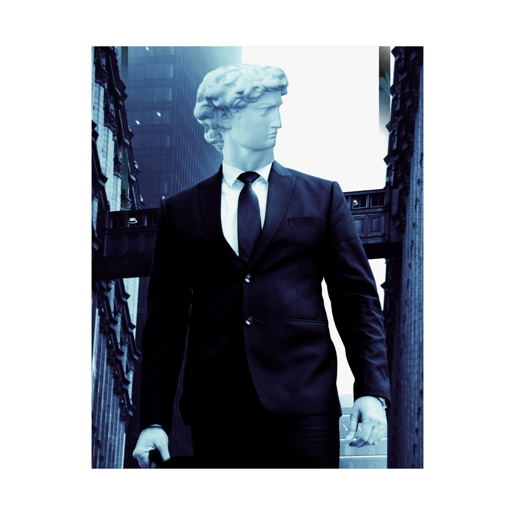 Statue Businessman Stylish Matte Vertical Poster - Modern Art Decor for Home & Office - Premium Quality