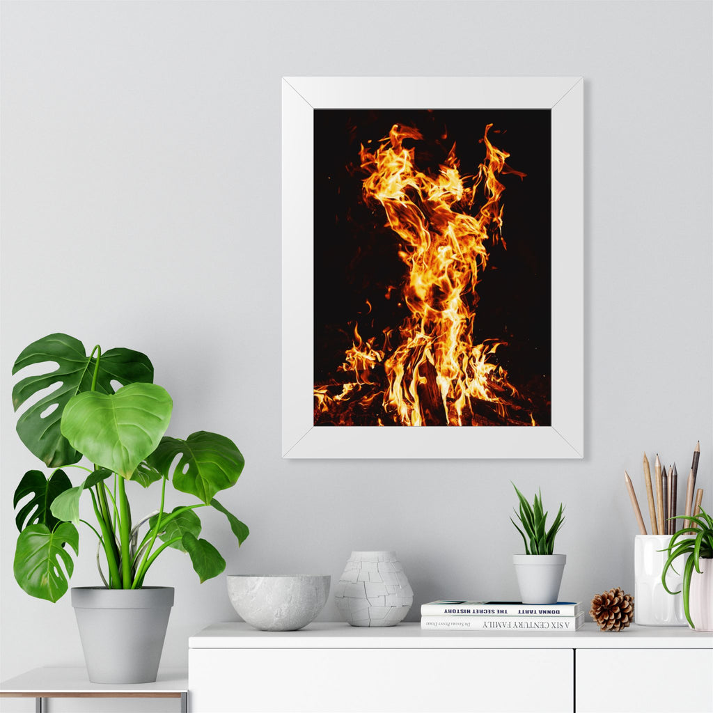 Phoenix Fire Framed Poster - Mythical Fire Bird Wall Art