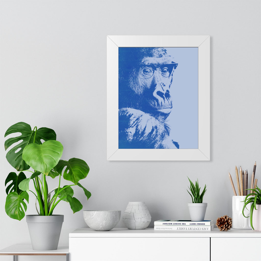 Educated Gorilla Framed Poster - Abstract Primate Wall Art