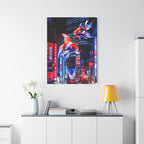 Japanese City Punk FX.2 Canvas Wall Art - Neon Japan Cyberpunk Street