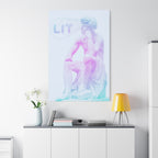 Lit Thinker Canvas Wall Art - Psychedelic Abstract Portrait Decor