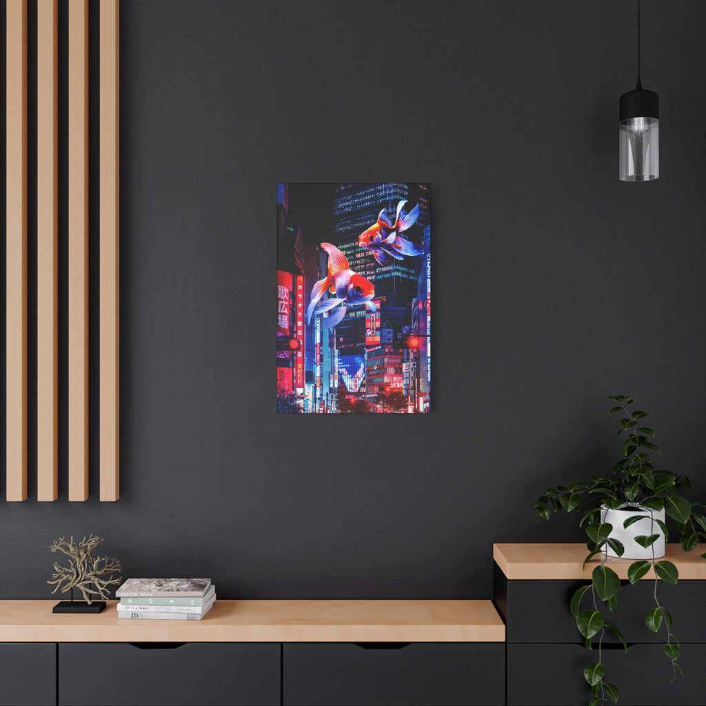 Japanese City Punk FX.2 Canvas Wall Art - Neon Japan Cyberpunk Street