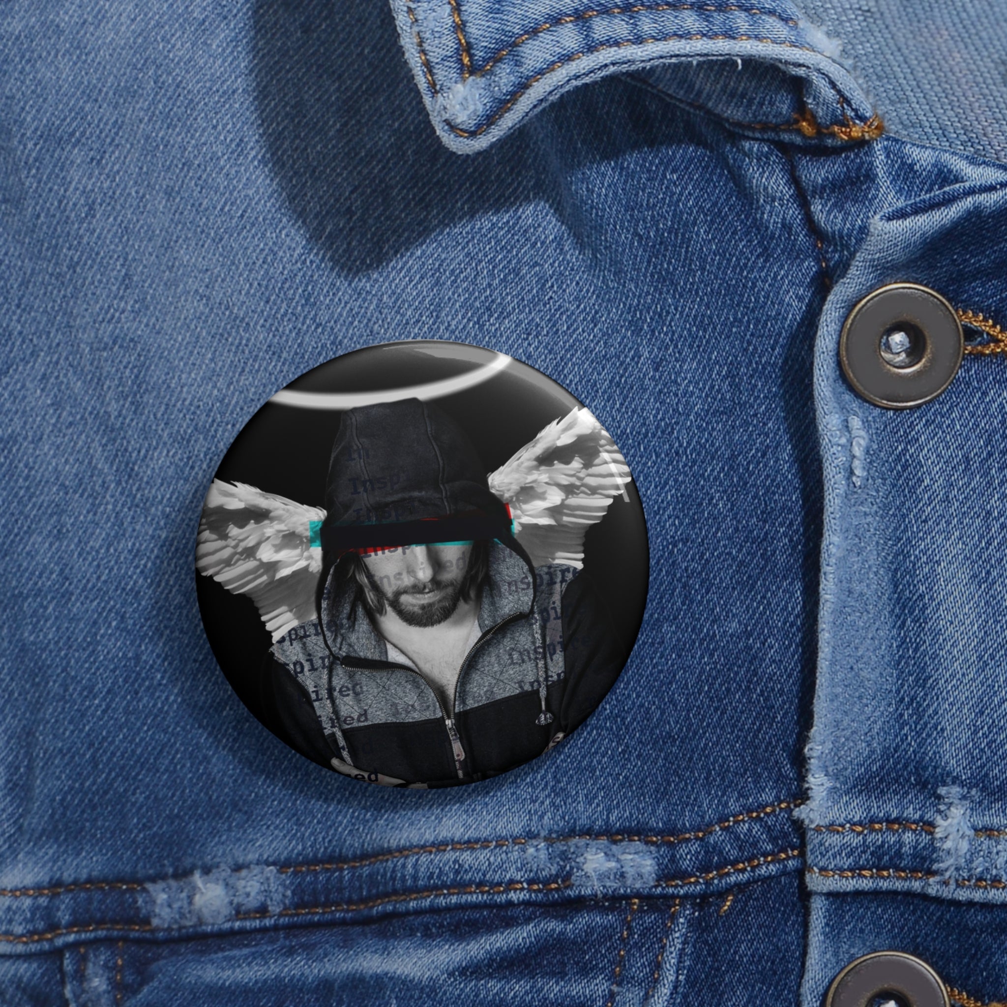Modern Angel Pin - Abstract Geometric Art Button