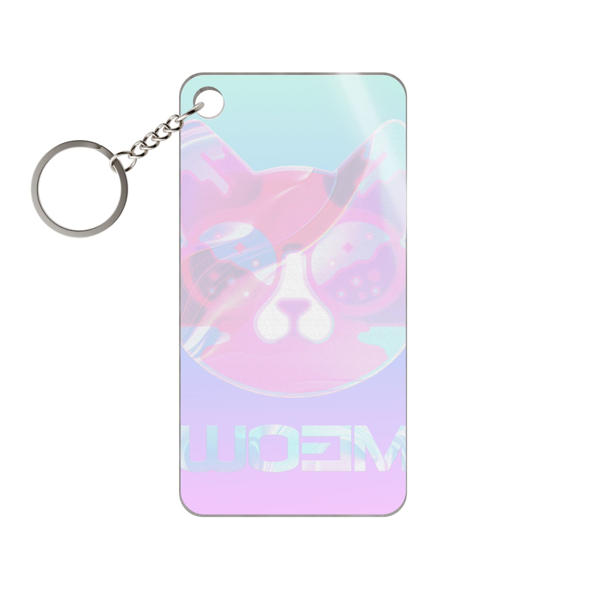 Lofi Cat Meow Keychain - Retro Anime Acrylic Charm