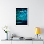 Serene Blue Sunrise Framed Poster - Calm Lake Landscape Wall Art