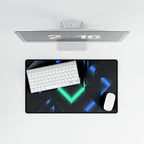 Abstract Techno Blue Mouse Pad - Cyberpunk Desk Mat