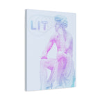 Lit Thinker Canvas Wall Art - Psychedelic Abstract Portrait Decor