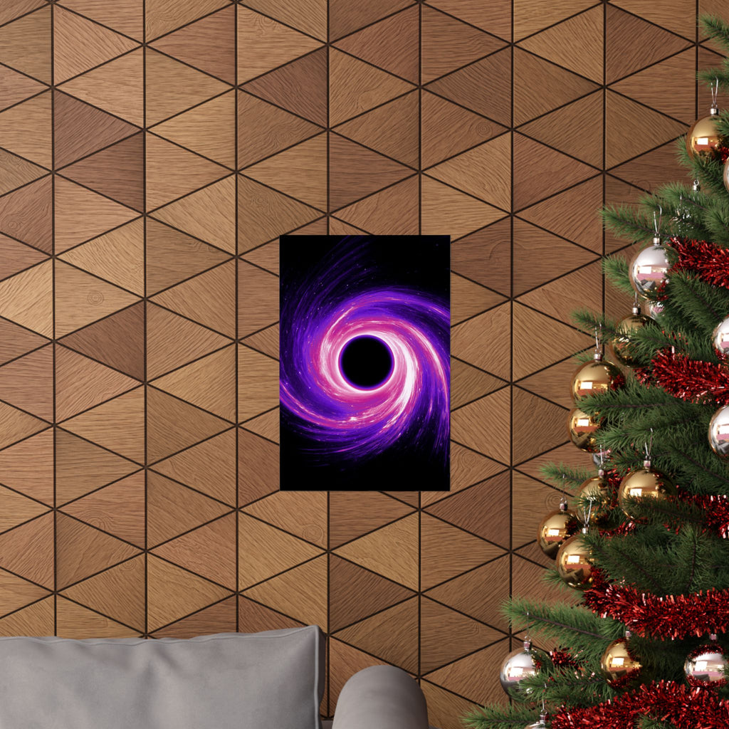 Purple Pink Wormhole Poster Print - Cosmic Vortex Art
