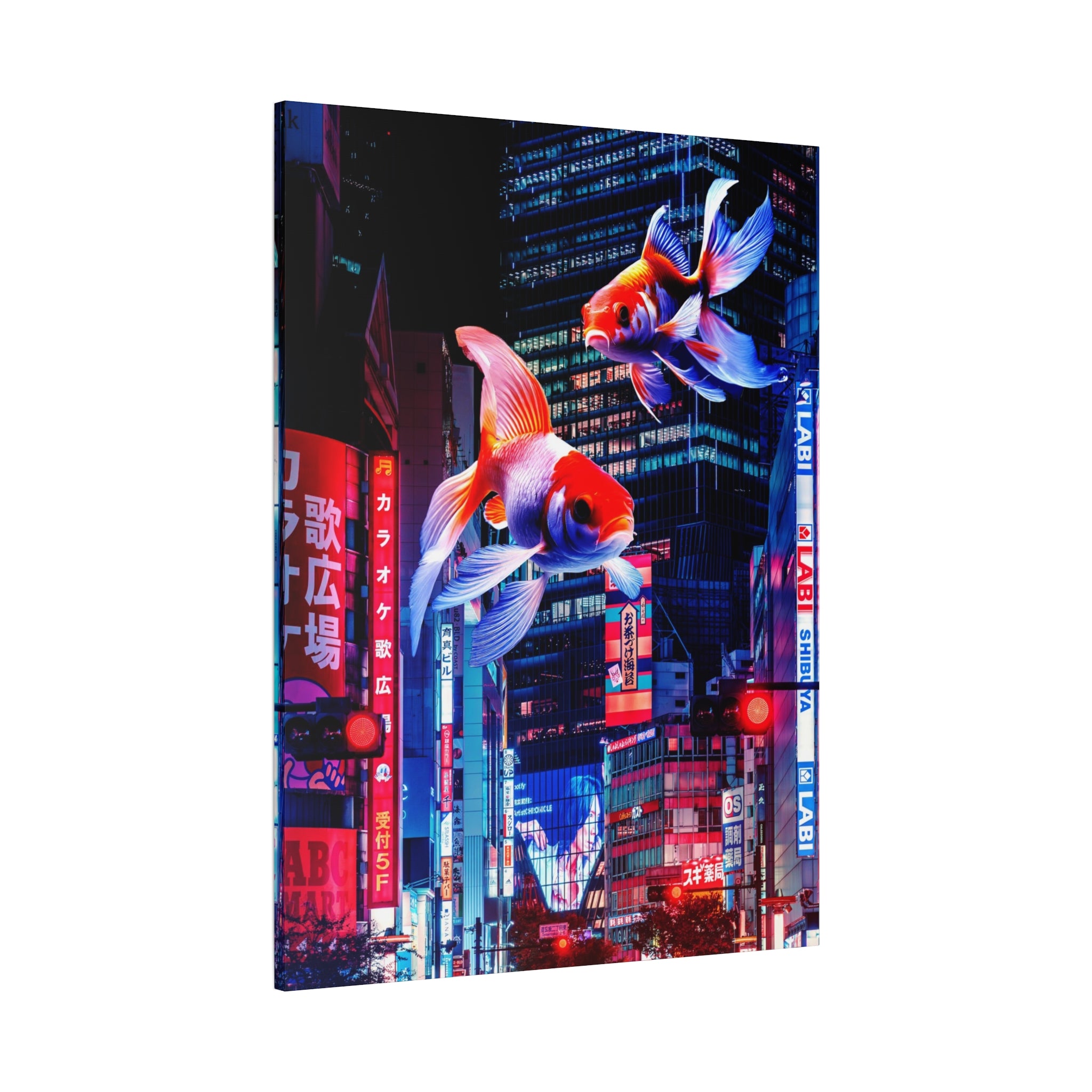 Japanese City Punk FX.2 Canvas Wall Art - Neon Japan Cyberpunk Street
