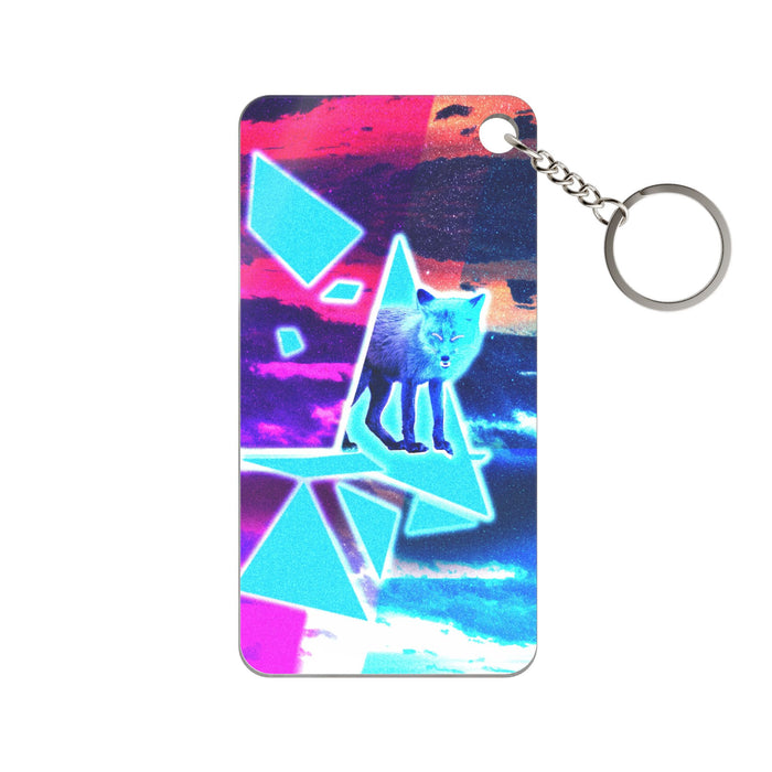 Blue Fox in Space Keychain - Cosmic Acrylic Charm