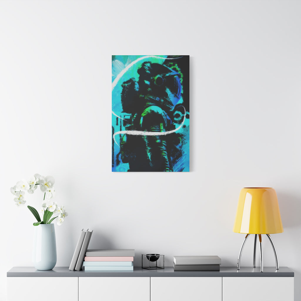 Grunge Space Man Canvas Art - Urban Graffiti Astronaut Decor