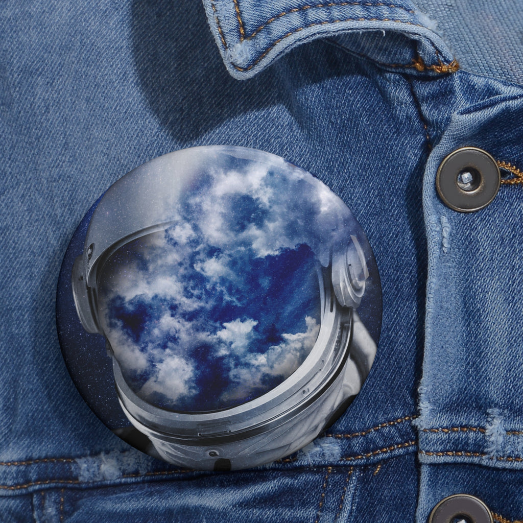 Astronaut Nebula Pin - Cosmic Space Art Button