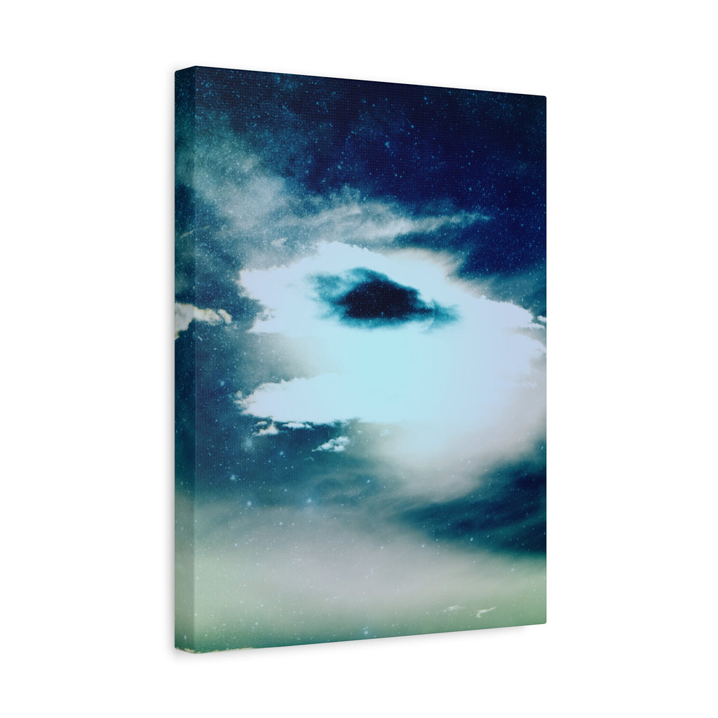Sunset Space Mountains Canvas Art | Retro Vaporwave Galactic Landscape Wall Decor