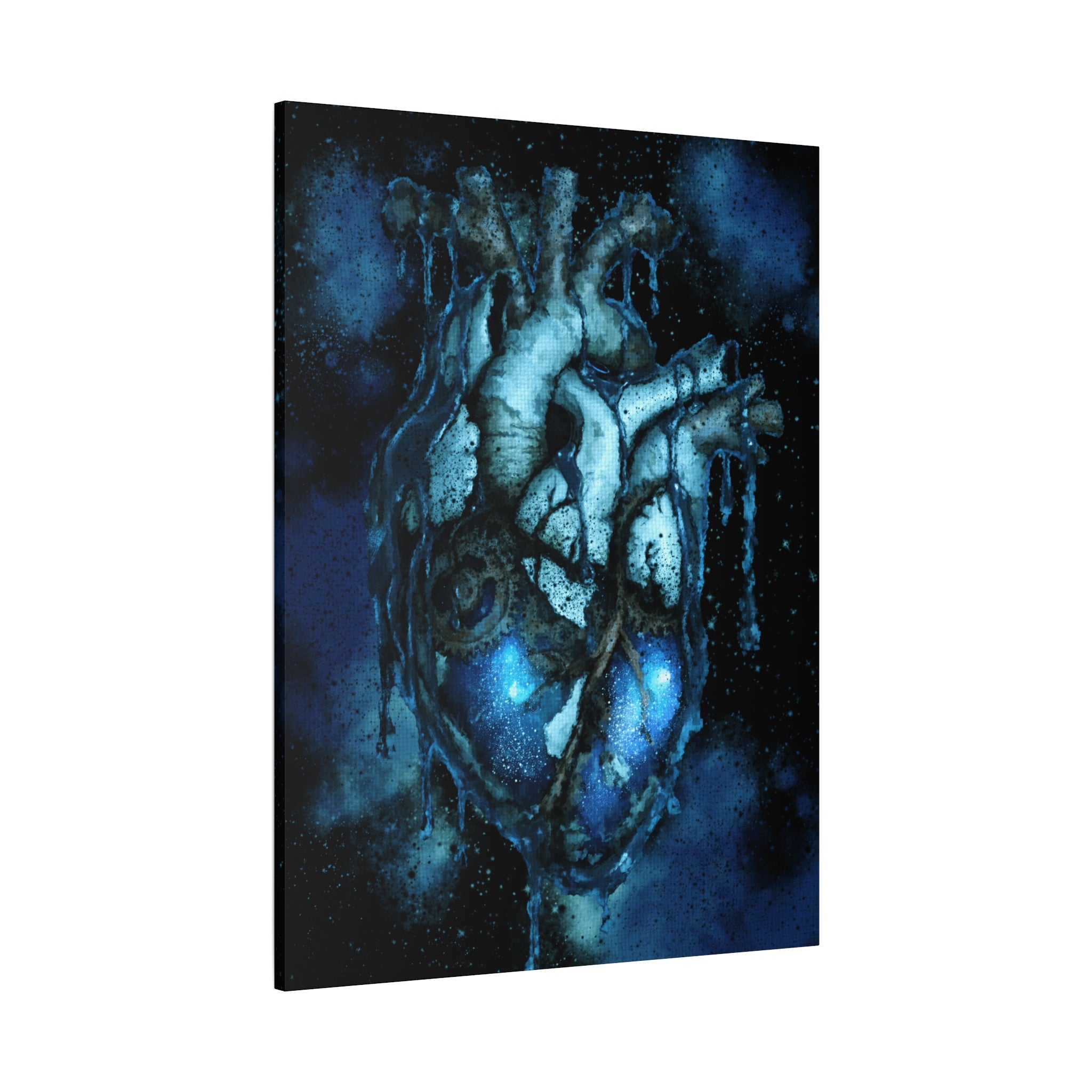 Galaxy Heart Canvas Wall Art - Cosmic Anatomical Space Love Decor