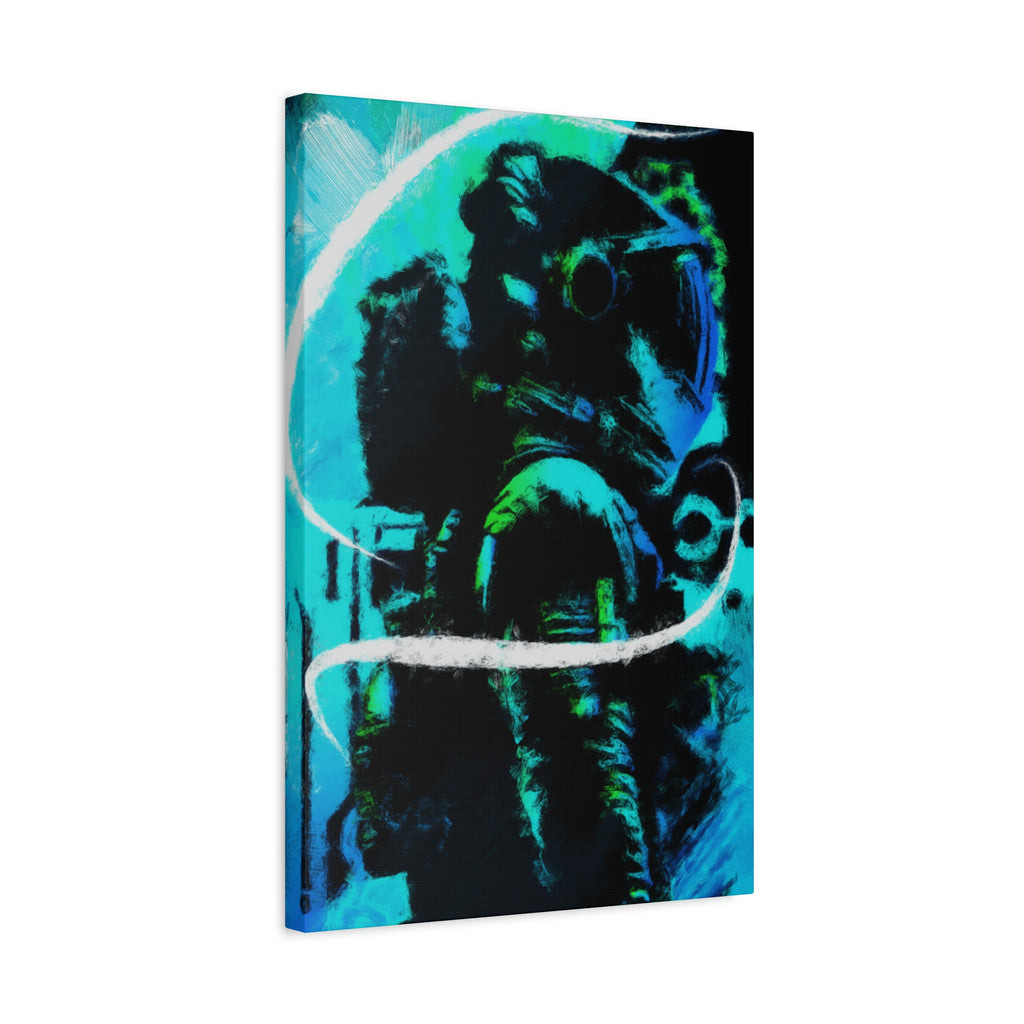 Grunge Space Man Canvas Art - Urban Graffiti Astronaut Decor