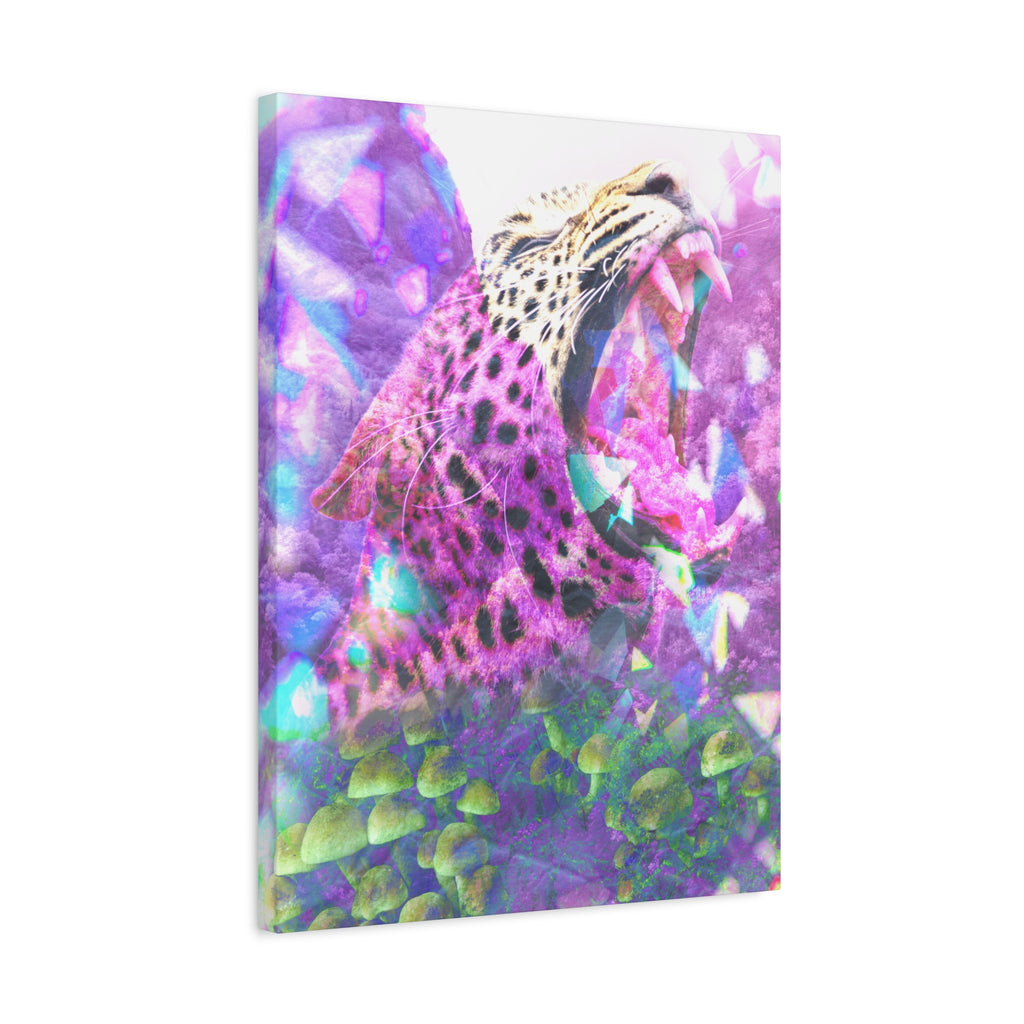 Vibrant Roaring Leopard Matte Canvas Wall Art