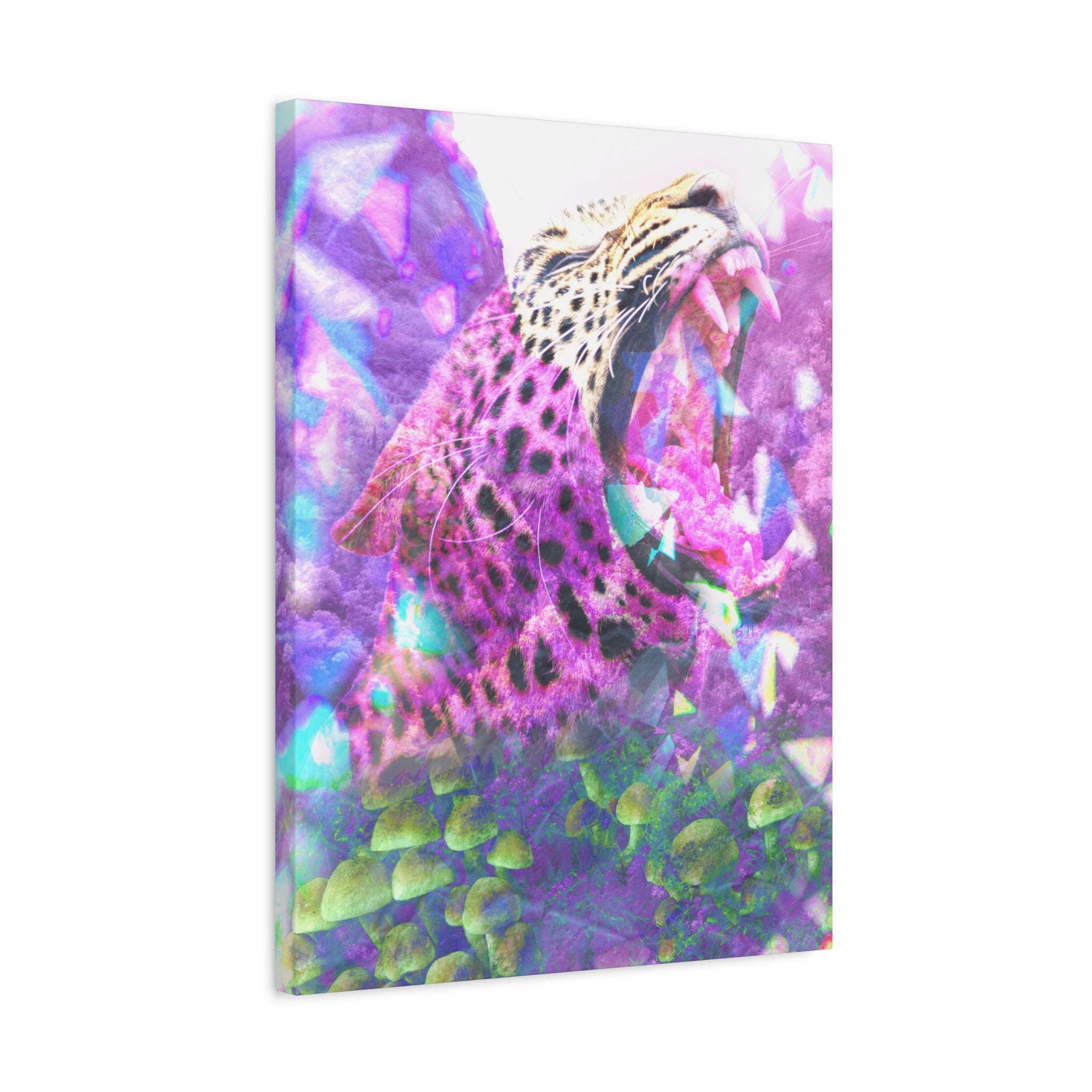 Vibrant Roaring Leopard Matte Canvas Wall Art