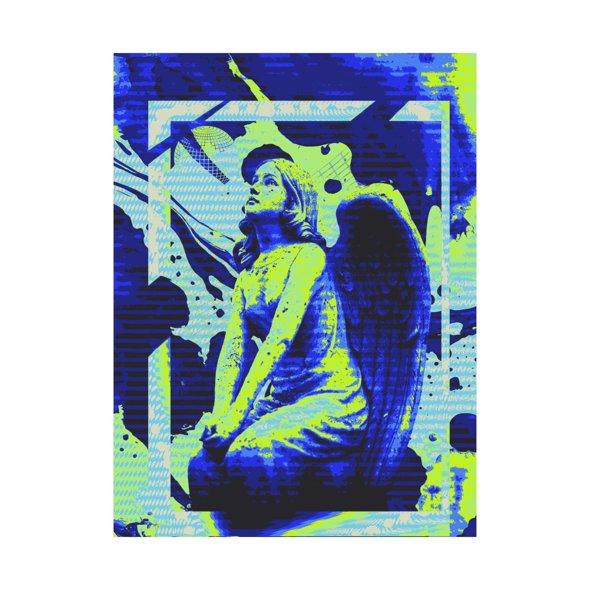 Stone Angel Vaporwave Matte Poster Print