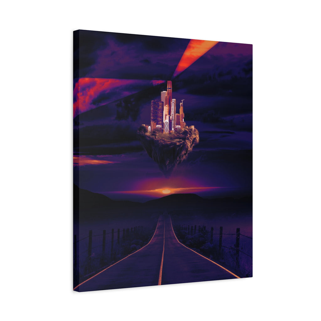 Abandoned City Canvas Wall Art - Sci-Fi Desert Ruins Decor