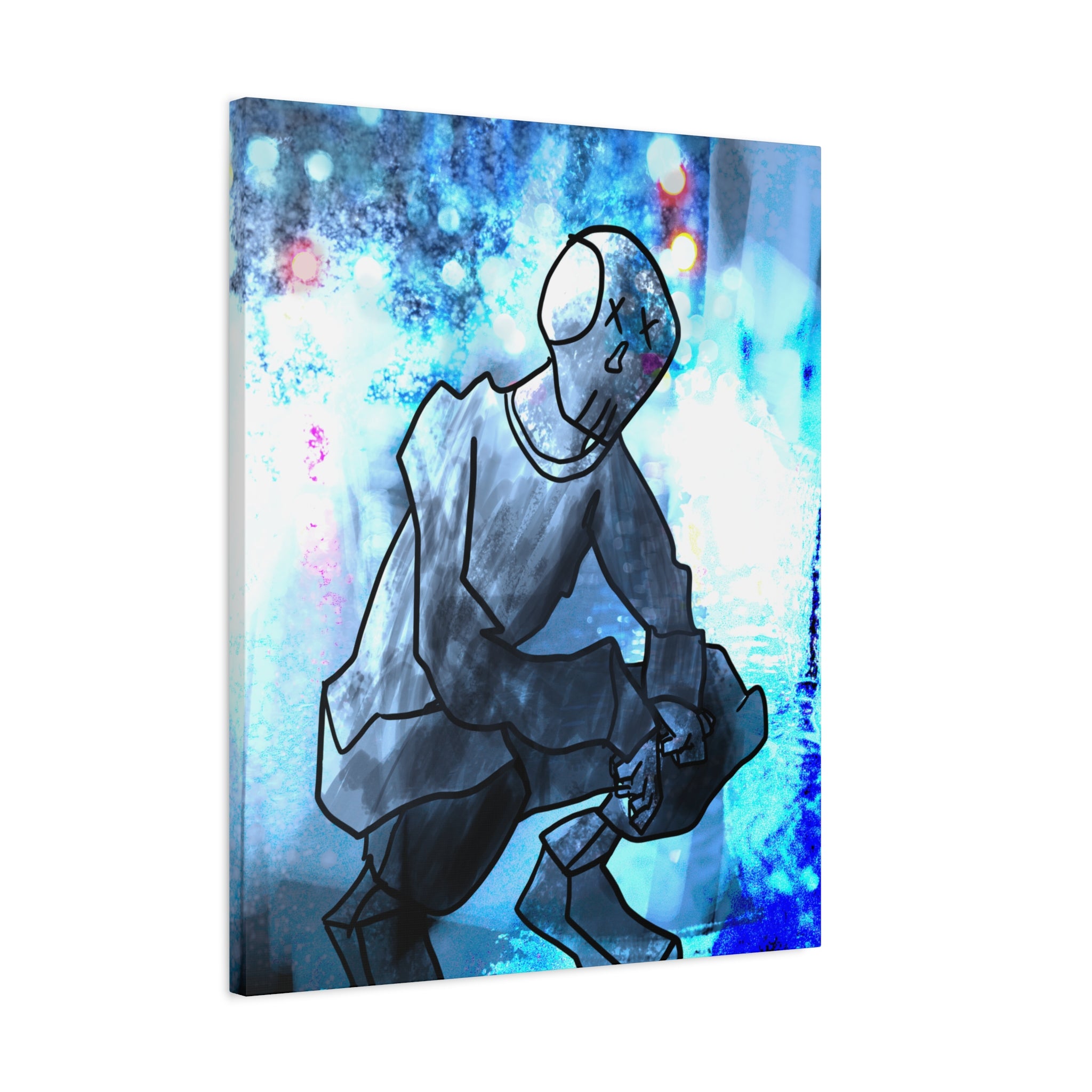 Robot Man Canvas Wall Art - Cyberpunk Android Dystopian Decor